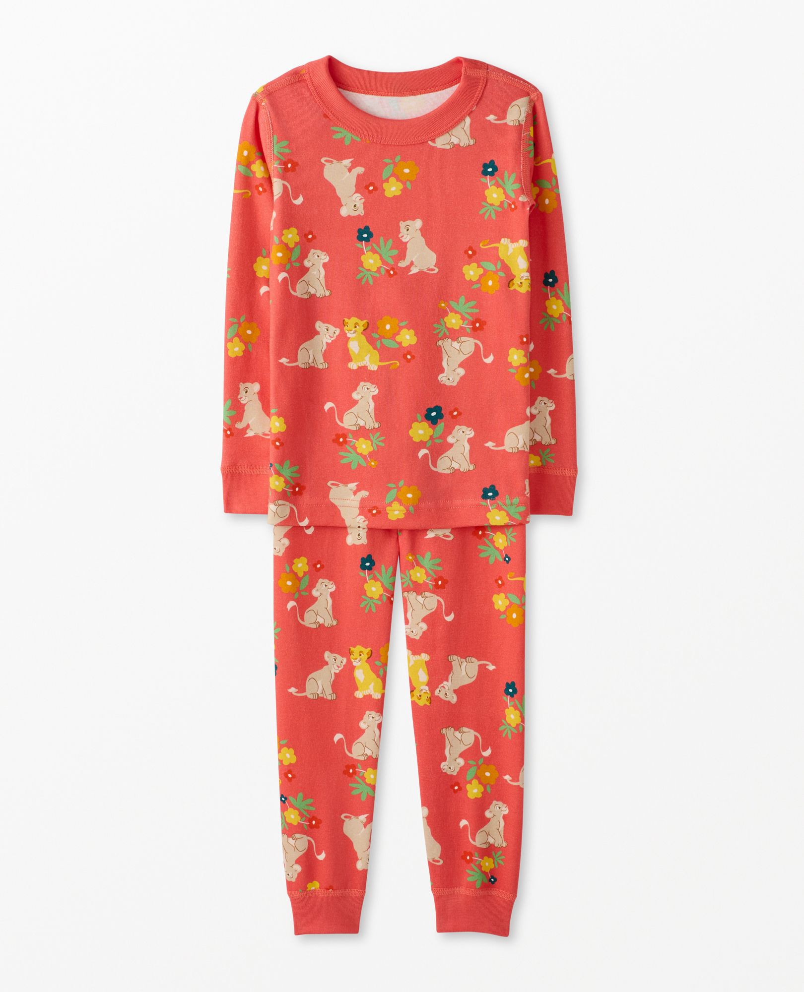 Kids Disney Lion King Long John Pajama Set Nala Floral in 100 Cotton Little Girls Boys Size 5 by Hanna Andersson