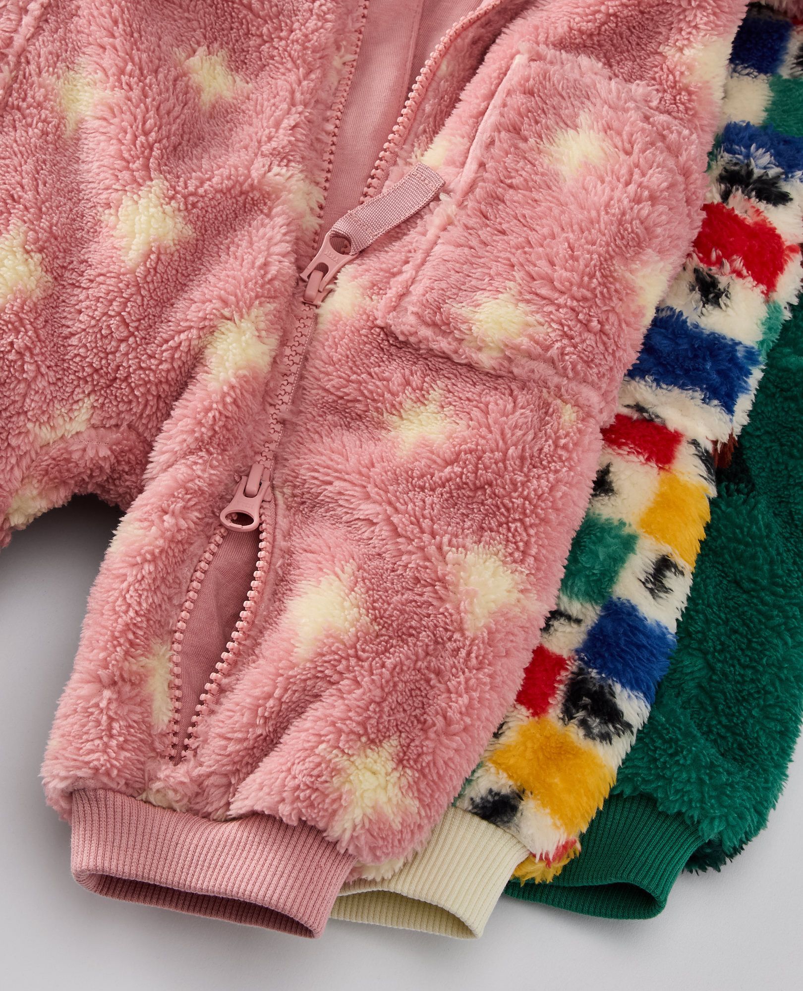 Baby Holiday Marshmallow Fleece Romper in Happy Green Trees on Green - main