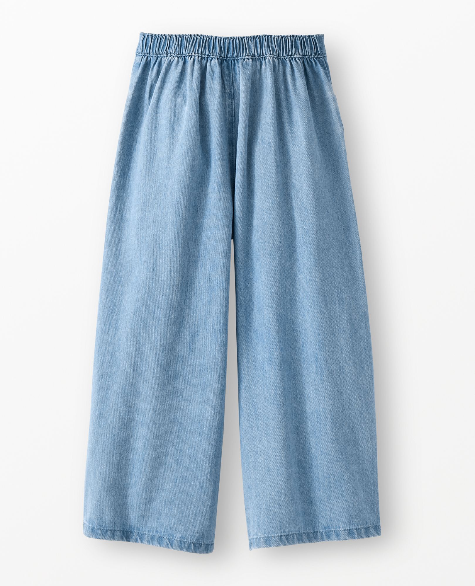 Denim Wide Leg Pants in Light-Medium Wash - main