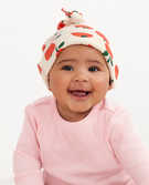 Top Knot Print Beanie In Organic Cotton in Delightful Daisy - main