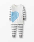 Long John Pajamas In Organic Cotton in Swedish Blue - main