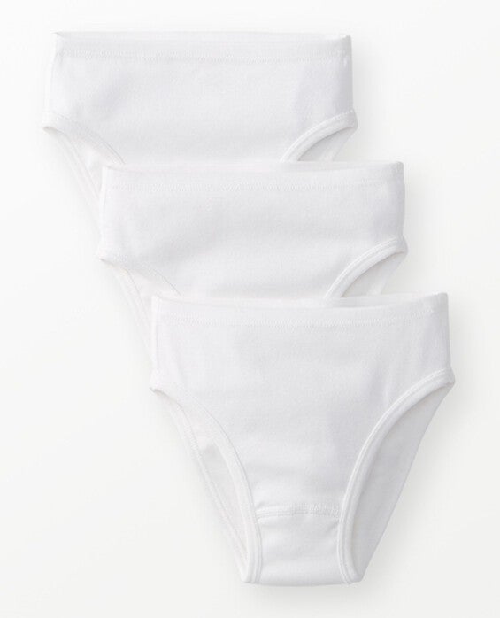 Girls' White 3-Pack Organic Cotton Hipster Underwear in 100% Cotton - Size Little Kids S by Hanna Andersson