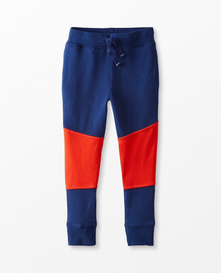 Colorblock Double Knee Slim Sweatpant In French Terry in Navy Blue - main