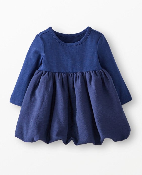 Girls' Navy Blue Baby Long Sleeve Bubble Dress - Size Toddler 2 by Hanna Andersson