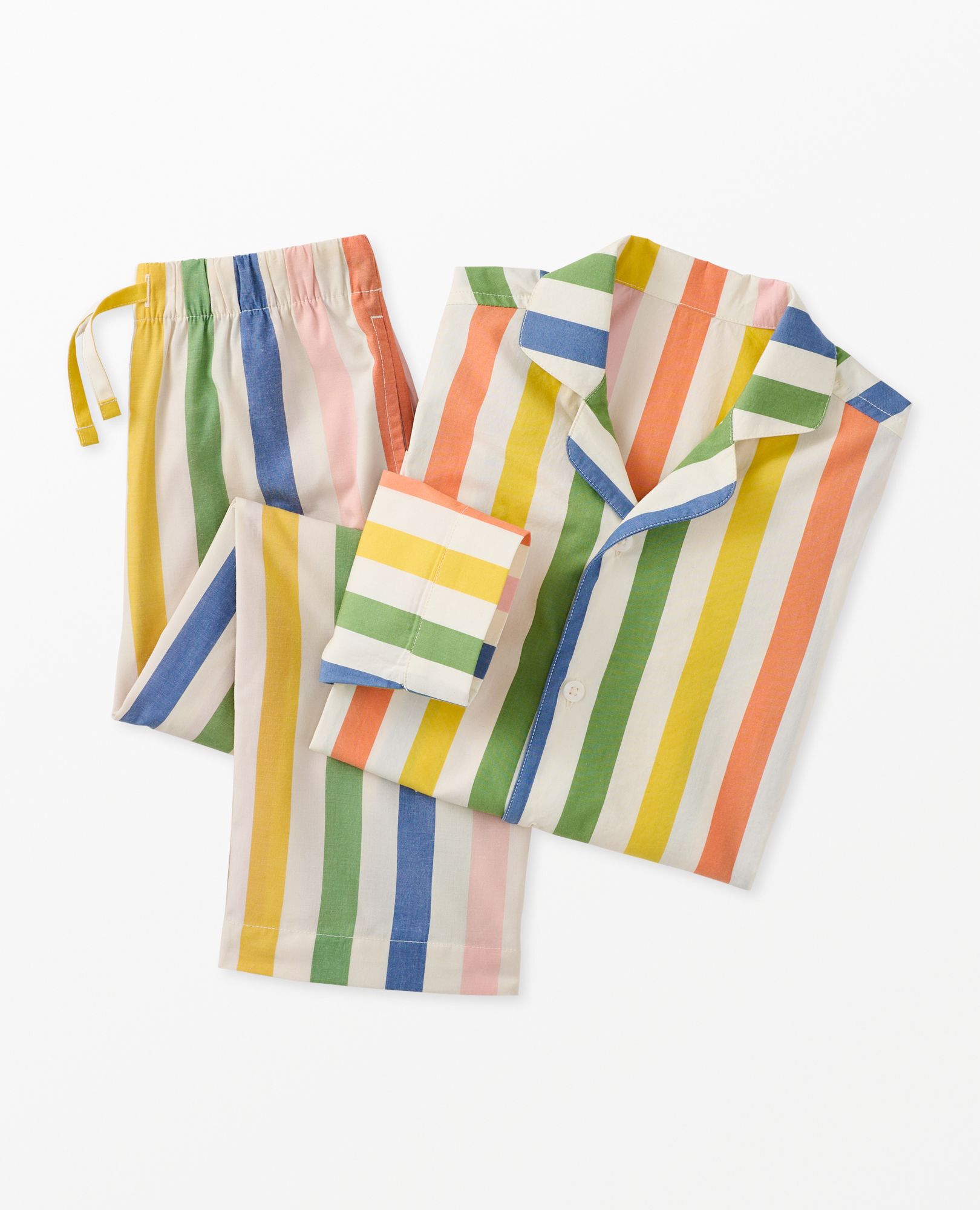 Poplin Pajama Set in Summer Rainbow Stripe - main