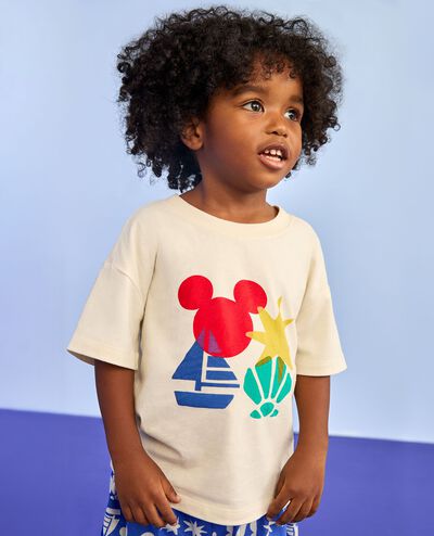 Disney Mickey Mouse Relaxed Fit T-Shirt in Mickey Mouse Sail Patchwork Multi - main