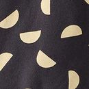 Oversized French Terry Zip Up Hoodie in Half Moons on Soft Black - swatch