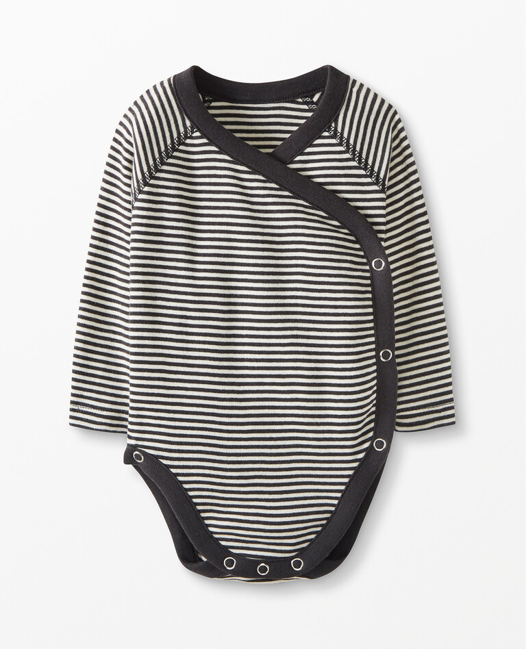 Baby Side Snap Bodysuit In Organic Cotton in Soft Black - main