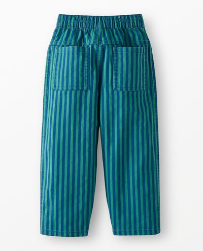 Canvas Barrel Pants in Happy Blue/Bottle Green - main