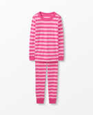 Long John Pajamas In Organic Cotton in Pink Peony/Shell Pink - main