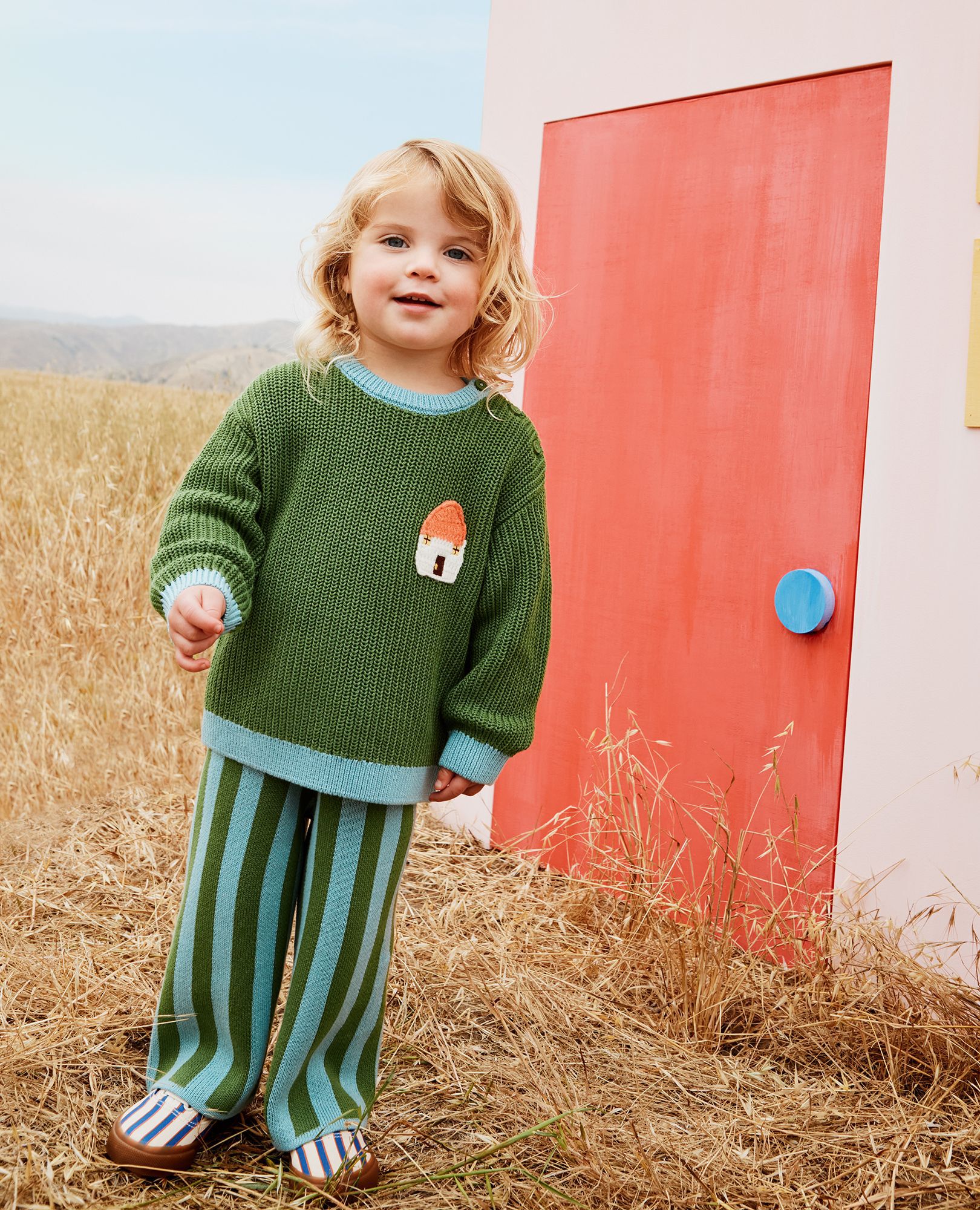 Sweater & Wide Leg Pants Set in Cactus - main