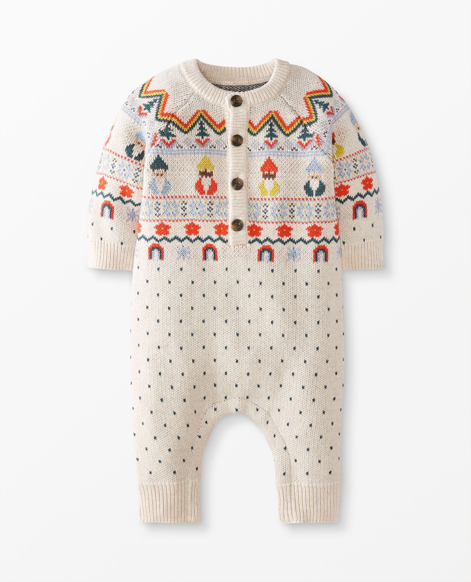 Baby Holiday Romper In Combed Cotton