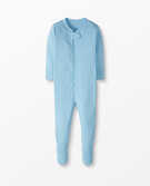 Baby Zip Footed Sleeper In Organic Cotton in View Blue - main
