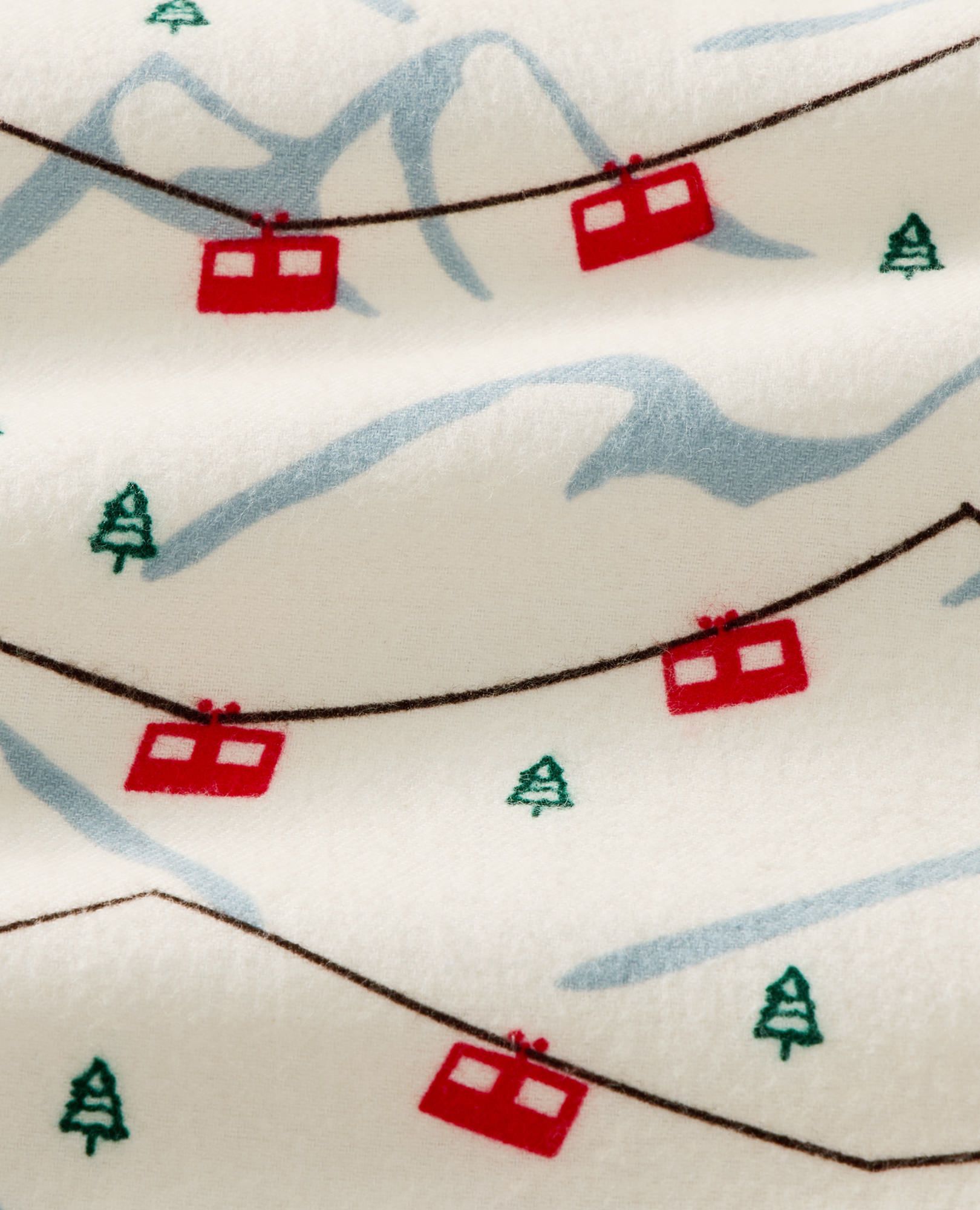 Adult Holiday Flannel Pajama Top in Gondolas - main