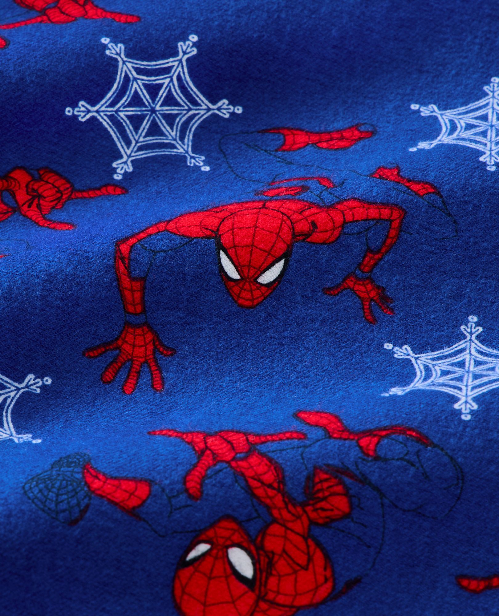 Adult Marvel Spider-Man Holiday Flannel Pajama Top in Spider-Man on Deep Blue Sea - main