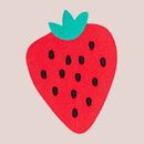 Jacquard Cardigan Sweater in Strawberry Sweetness on Light Pink - swatch