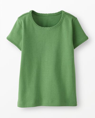 Slim Fit Ribbed T-Shirt in Stone Green - main