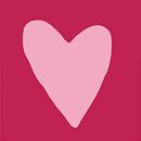 Relaxed Fit Graphic T-Shirt in Heart on Raspberry - swatch