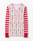Women's Dr. Seuss Grinch PJ Henley in Cindy Lou Who Candy Cane - main