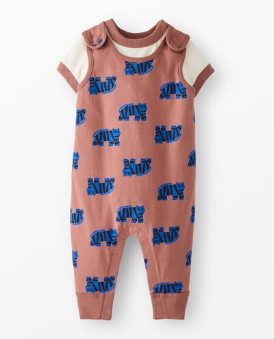 Baby T-Shirt & Overalls Set in Tiger Cubs - main