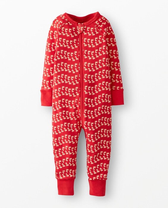 Baby Holiday HannaSoft™ Stretch Sleeper Pajamas in Flying Dear Deer - Size 0-3 mos by Hanna Andersson