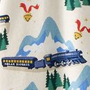 Adult The Polar Express Flannel Pajama Top in Polar Express on Ecru - swatch
