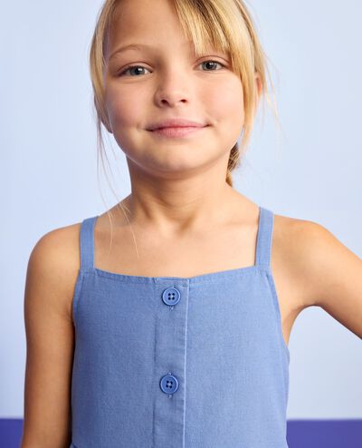 Sleeveless Linen Tulip Midi Dress with Pockets in Horizon Blue - main