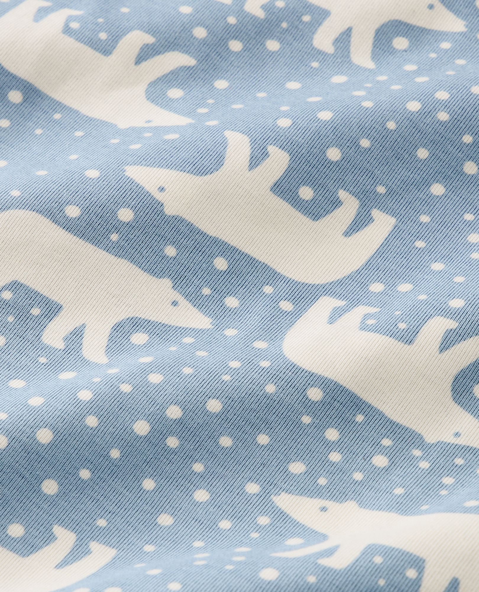 Adult Holiday Long John Pajama Top in Snowy Polar Bear on North Air - main