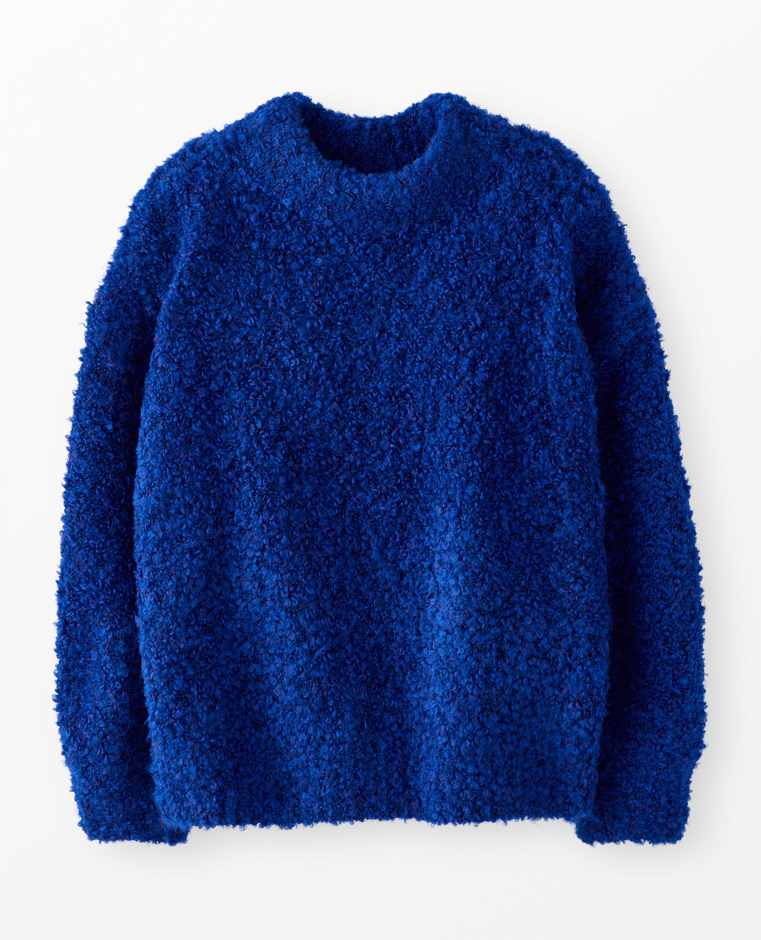 Mock Neck Bouclé Sweater in Spectrum Blue - main