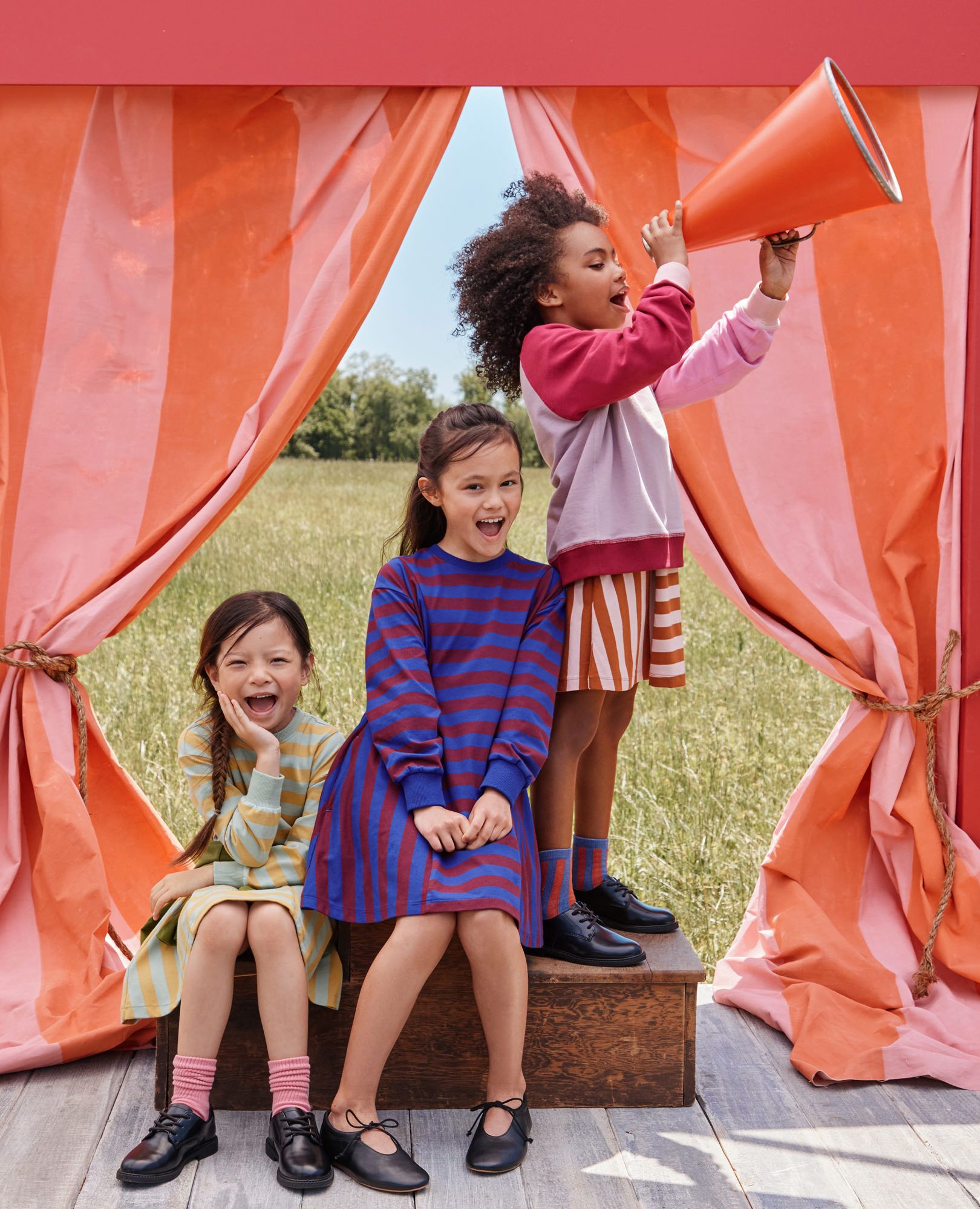 French Terry Colorblock Sweatshirt in Pink Colorblock - main