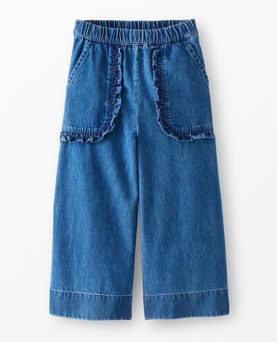 Denim Wide Leg Pants in Medium Wash - main