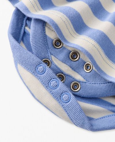 Baby Sleeveless Skirted Bodysuit in Storm Blue/Ecru  - main