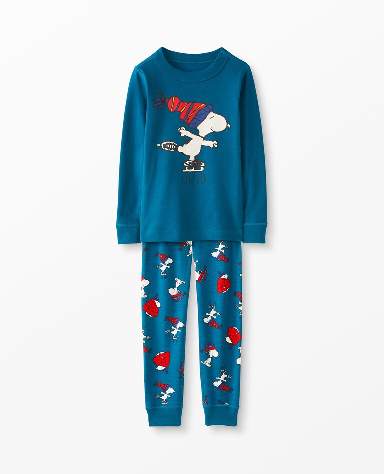 Peanuts Holiday Long John Pajama Set in Winter Snoopy - main