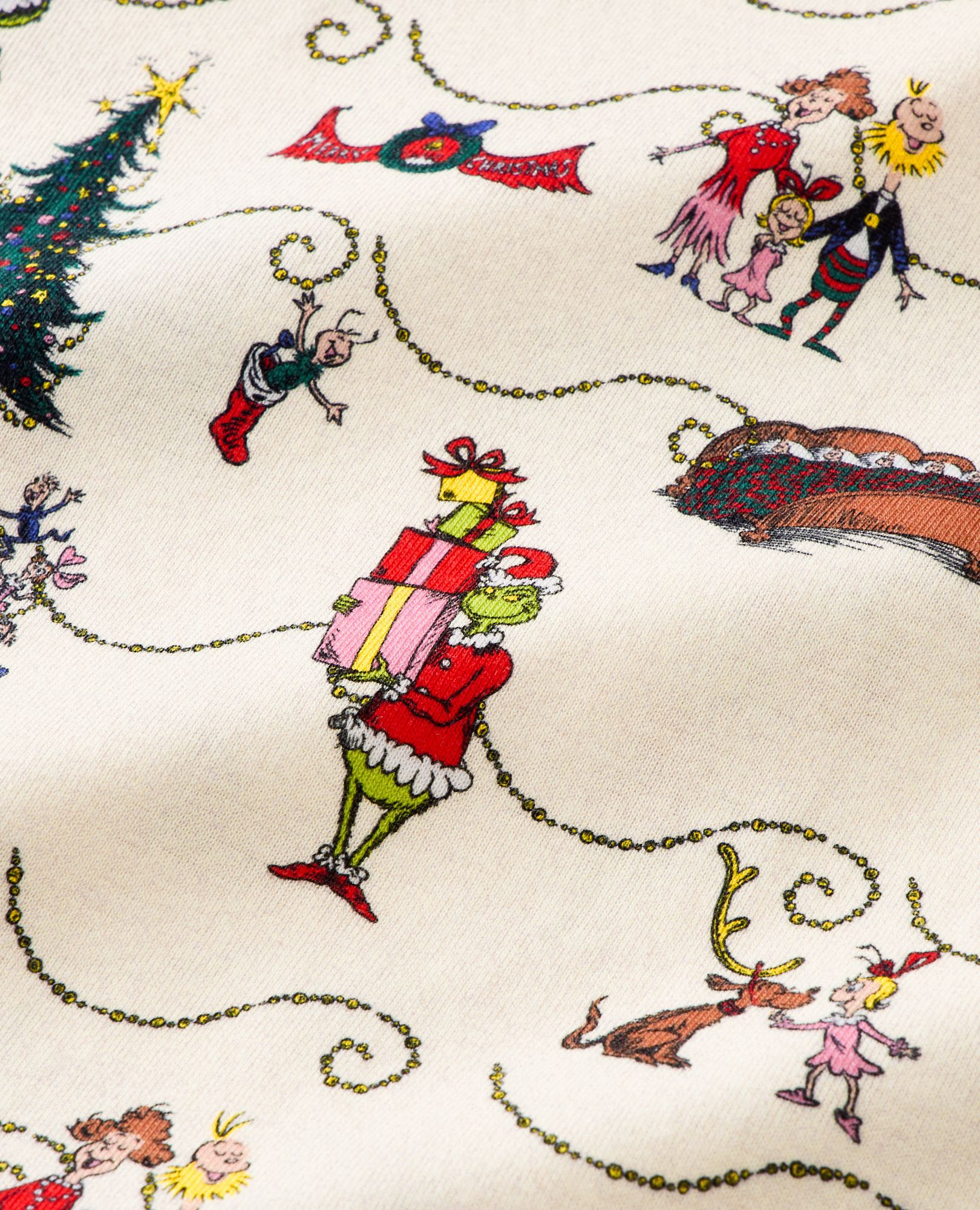 Adult Dr. Seuss Grinch Long John Pajama Pants in Grinch Multi - main