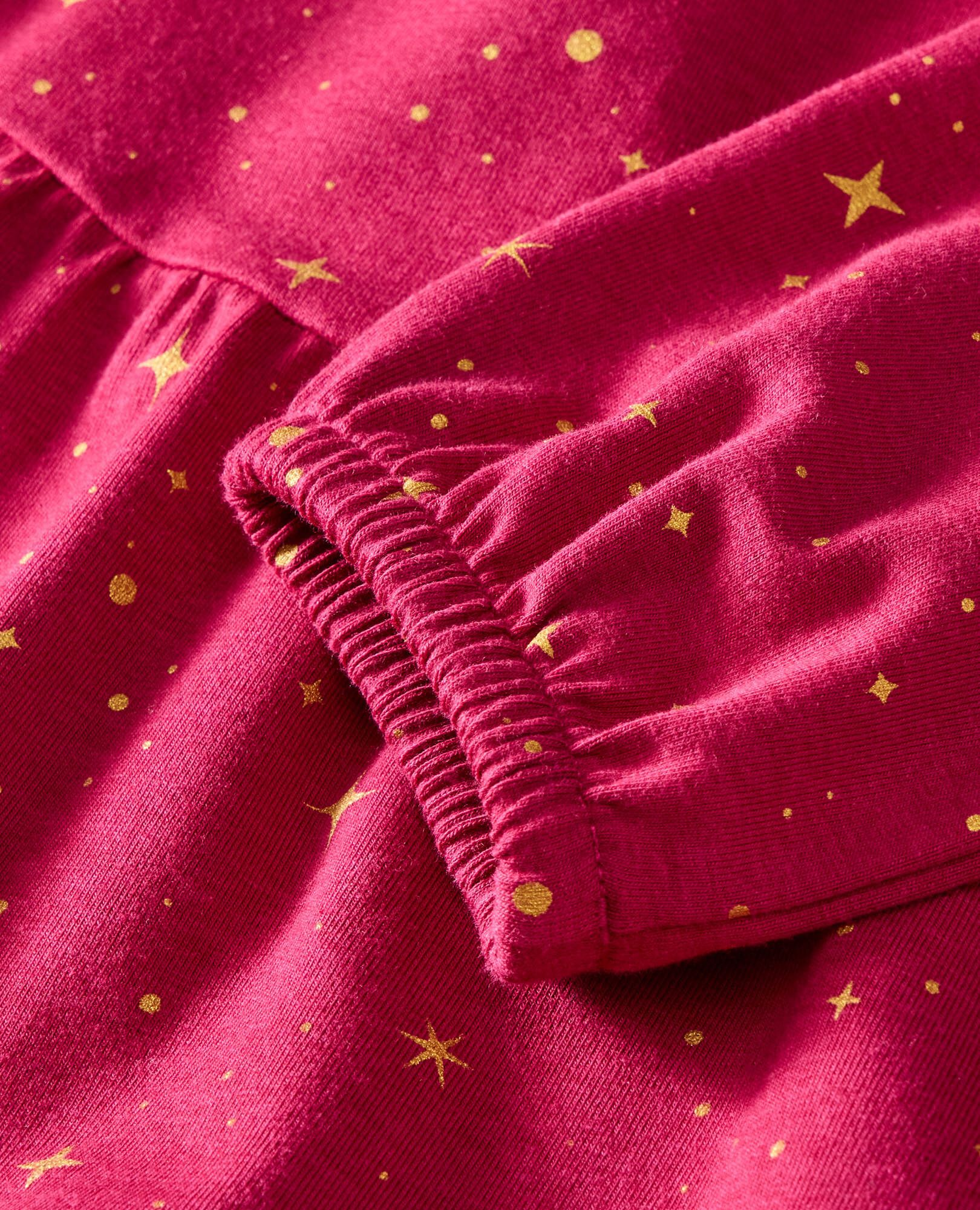 Long Sleeve Sparkle Tiered Dress in Raspberry - main