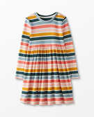Print Rib Knit Dress in Rainbow Multi - main