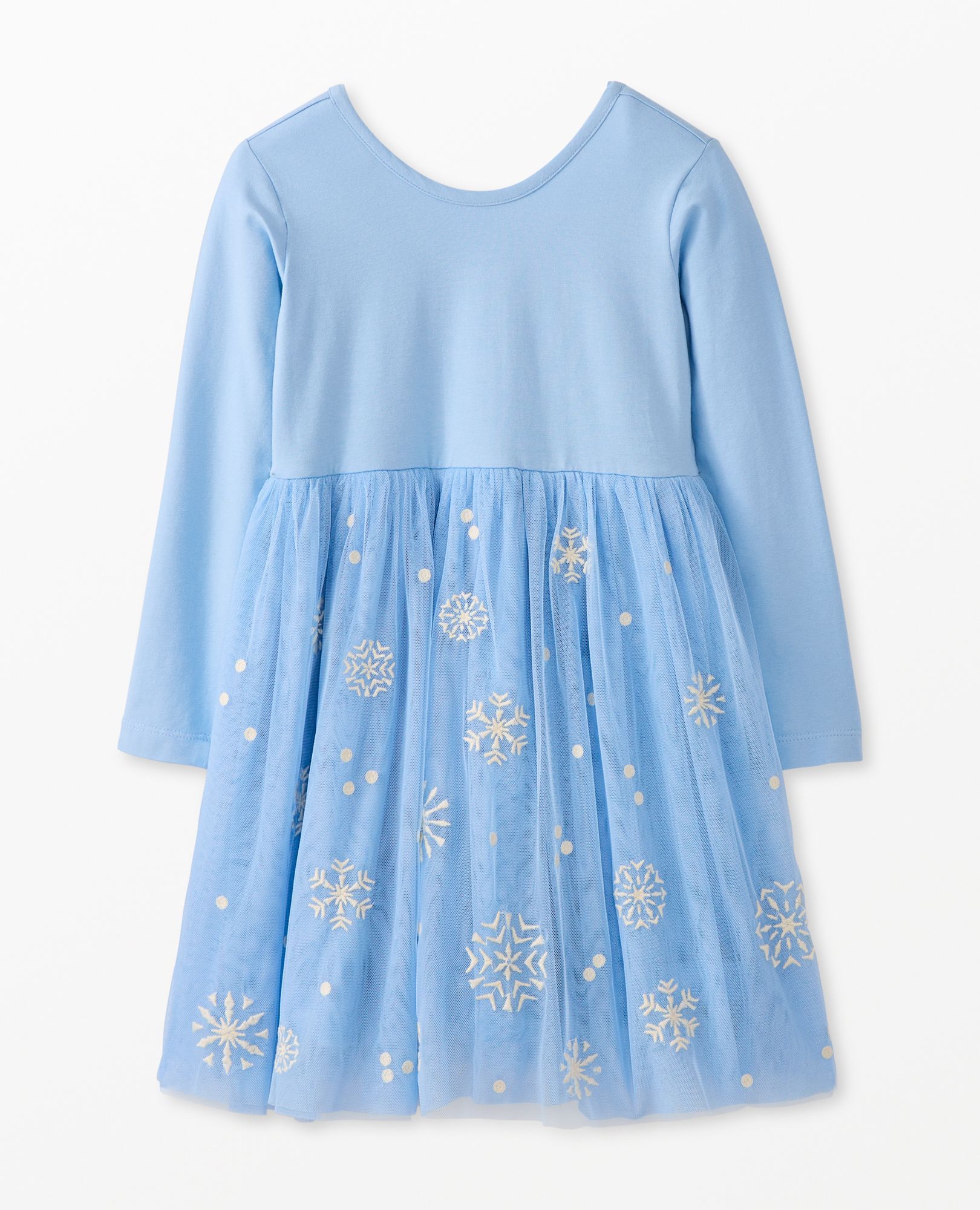 Long Sleeve Tulle Embroidered Skater Dress