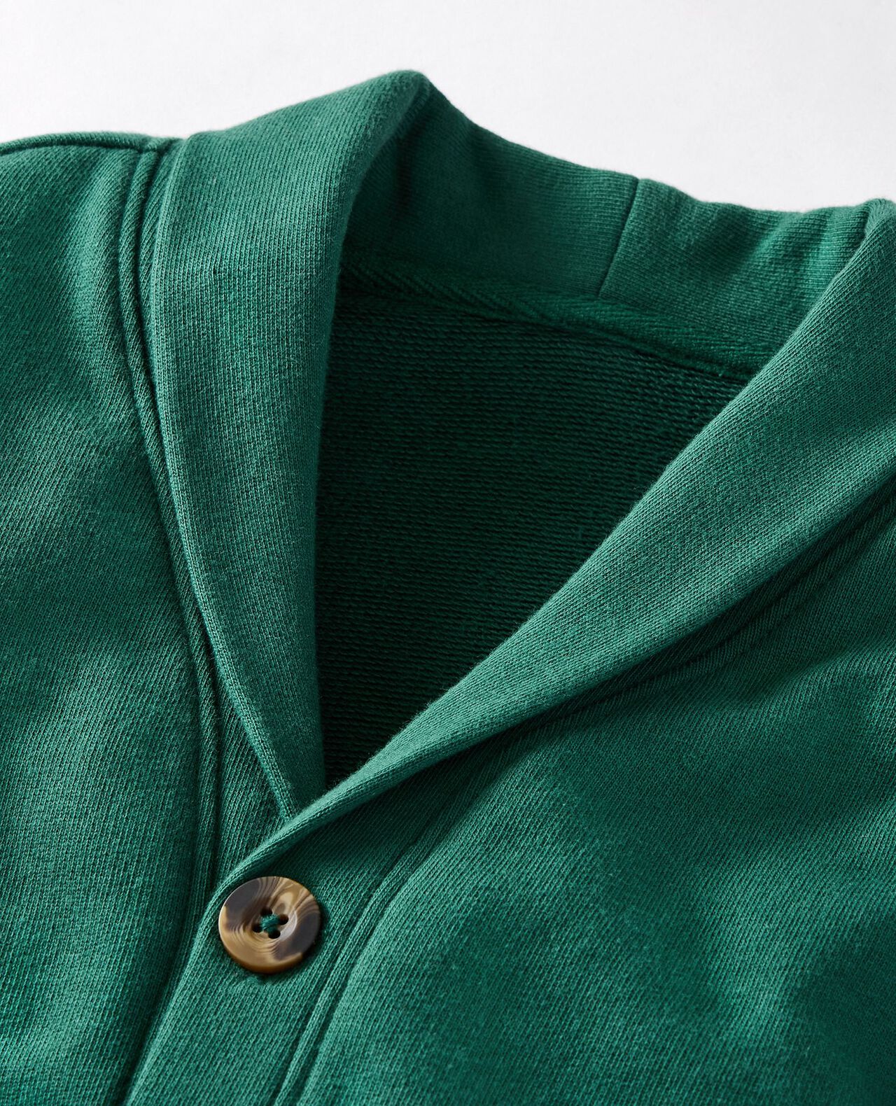 French Terry Shawl Collar Cardigan in Malachite - main