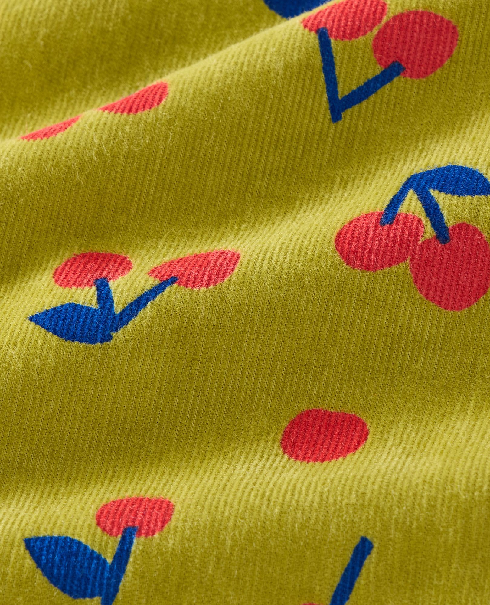 Corduroy Wide Leg Pants in Cherries on Lime Beam - main