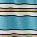 Long Sleeve Oversized Polo Shirt in Chalk Blue Stripe - swatch