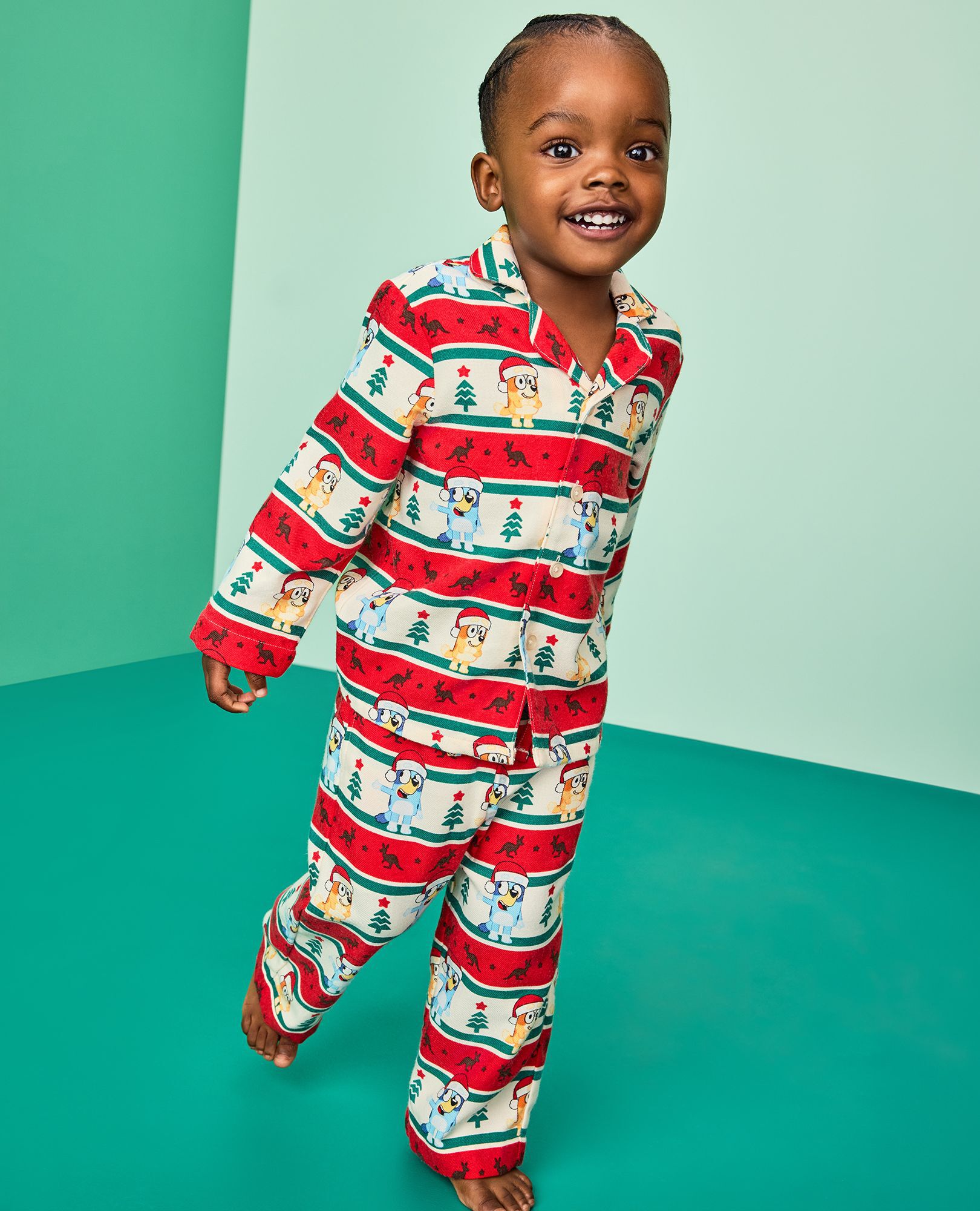 Bluey Holiday Flannel Pajama Set in Bluey Fairisle - main