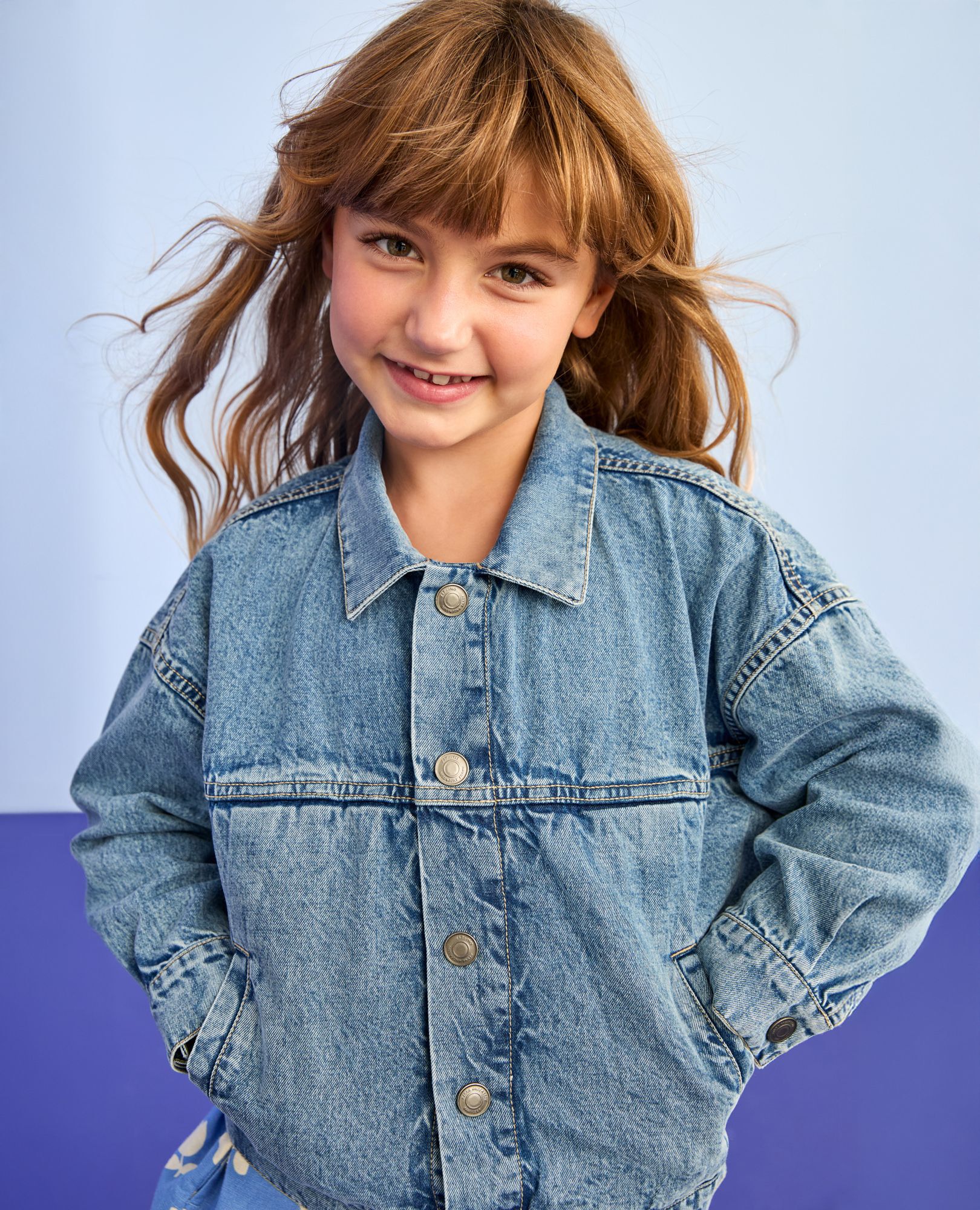 Oversized Denim Jacket in Light-Medium Wash - main