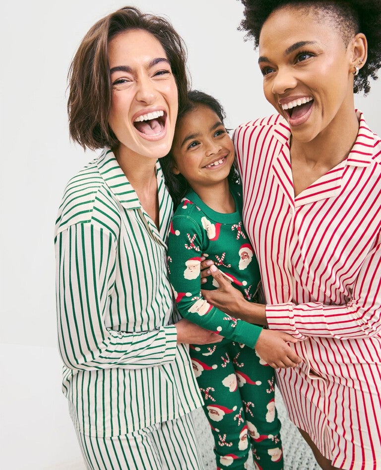Women's Long Sleeve Nightshirt in HannaSoft™ in Ribbon Red/Ecru - main
