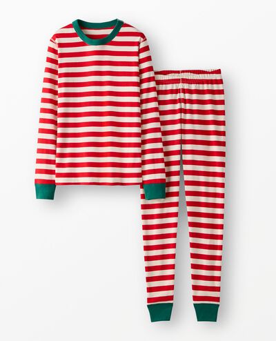 Adult Holiday HannaJams™ Pajama Set in Ribbon Red/Ecru - main