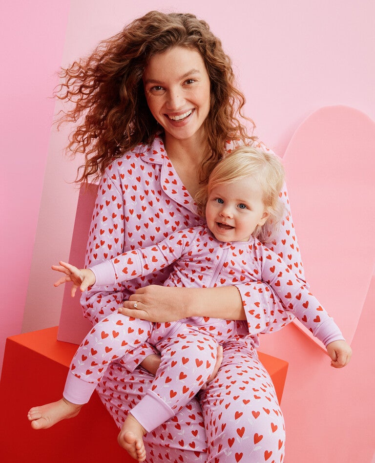 Valentine's HannaSoft&trade; Sweetheart Garden Mommy & Me Pajamas in  - main