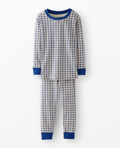 Holiday HannaSoft™ Stretch Pajama Set in Blue Checkered Plaid - main