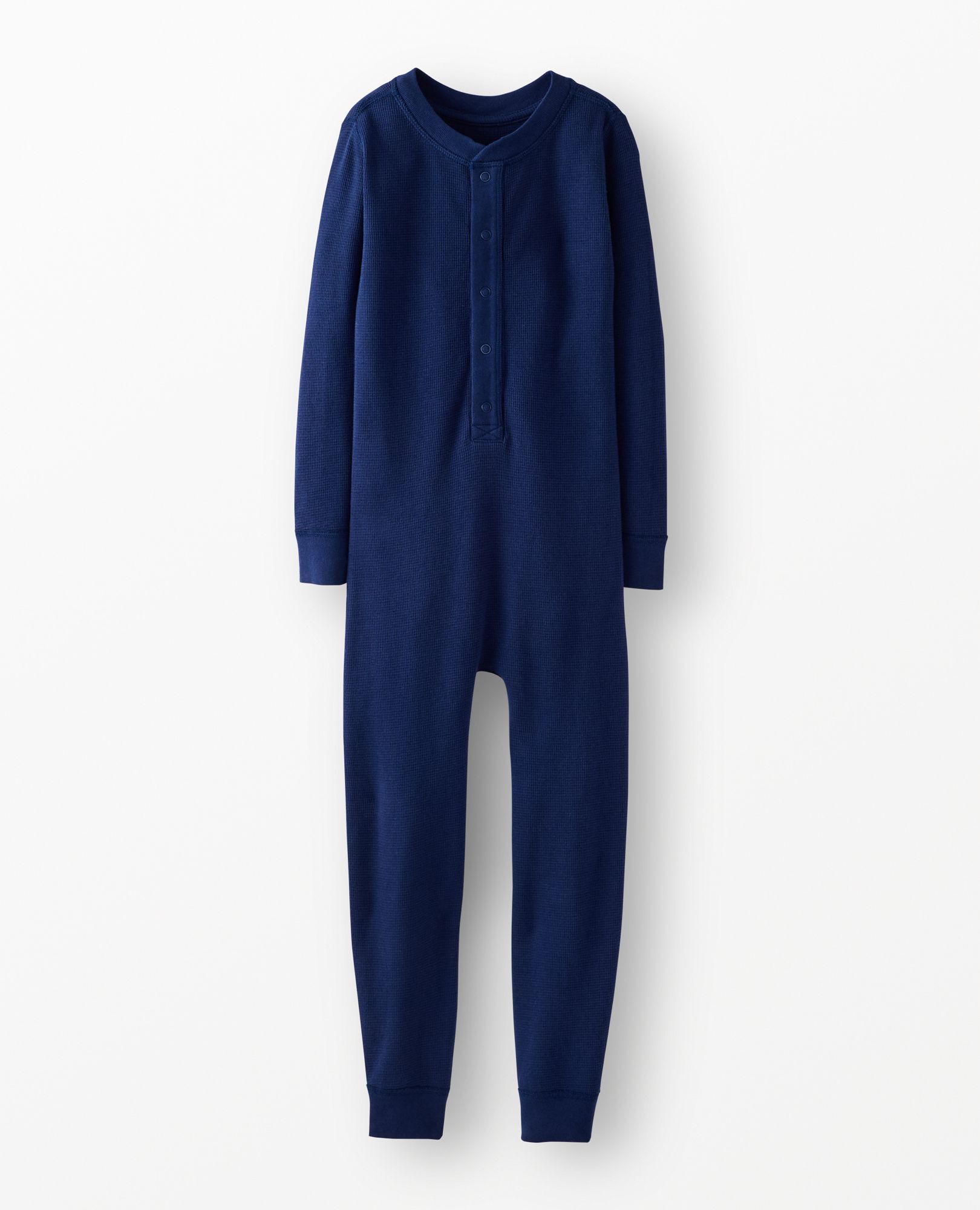 Waffle Union Suit in Navy Blue - main