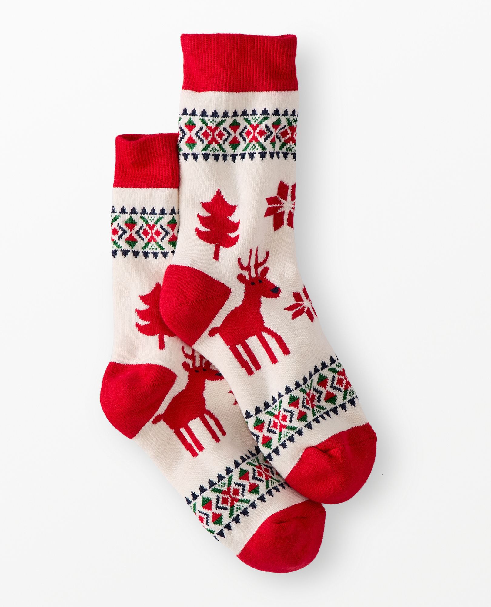 Adult Holiday Crew Socks in Dear Deer - main