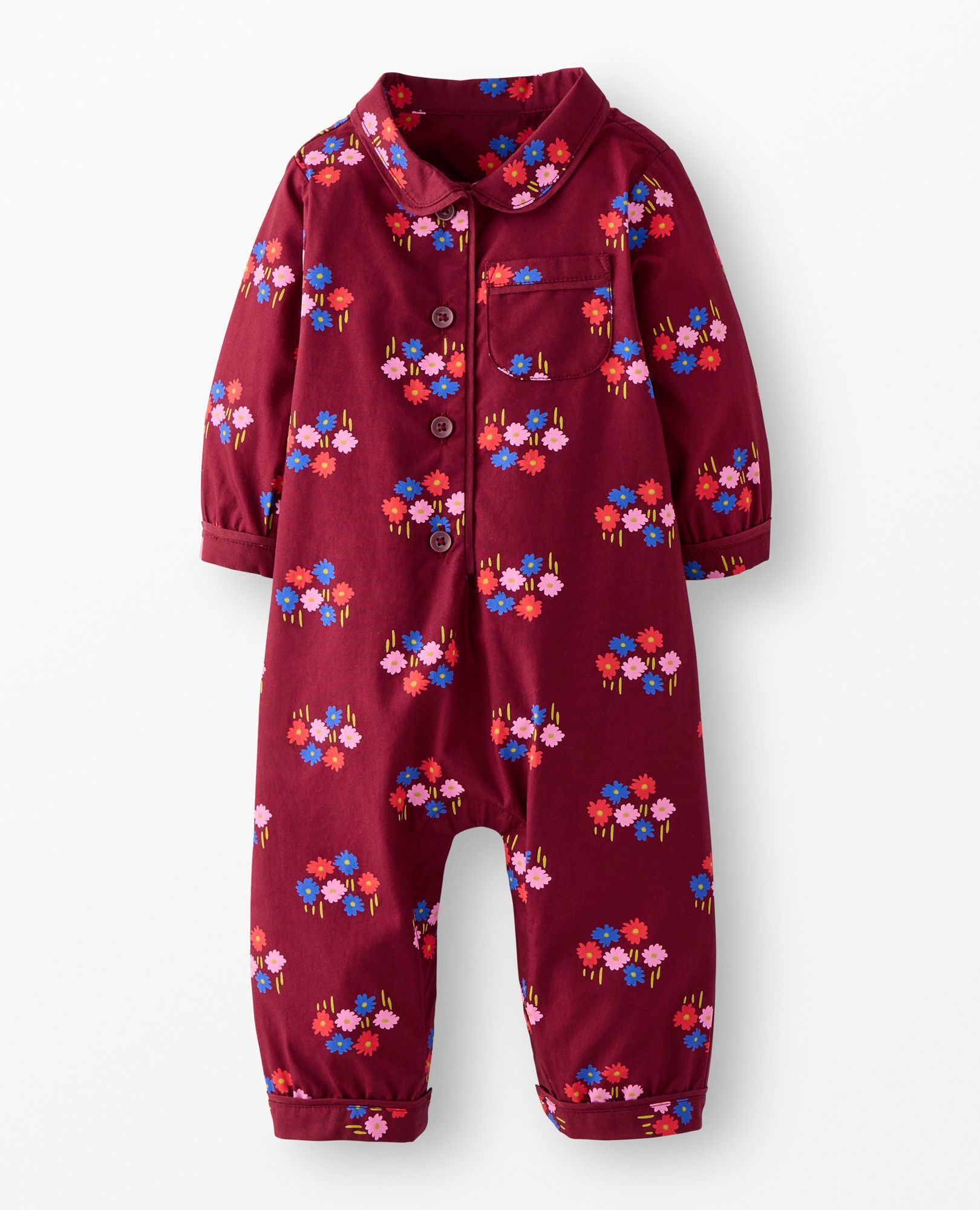 Poplin Sleeper in Flowers on Cherry Lacquer - main