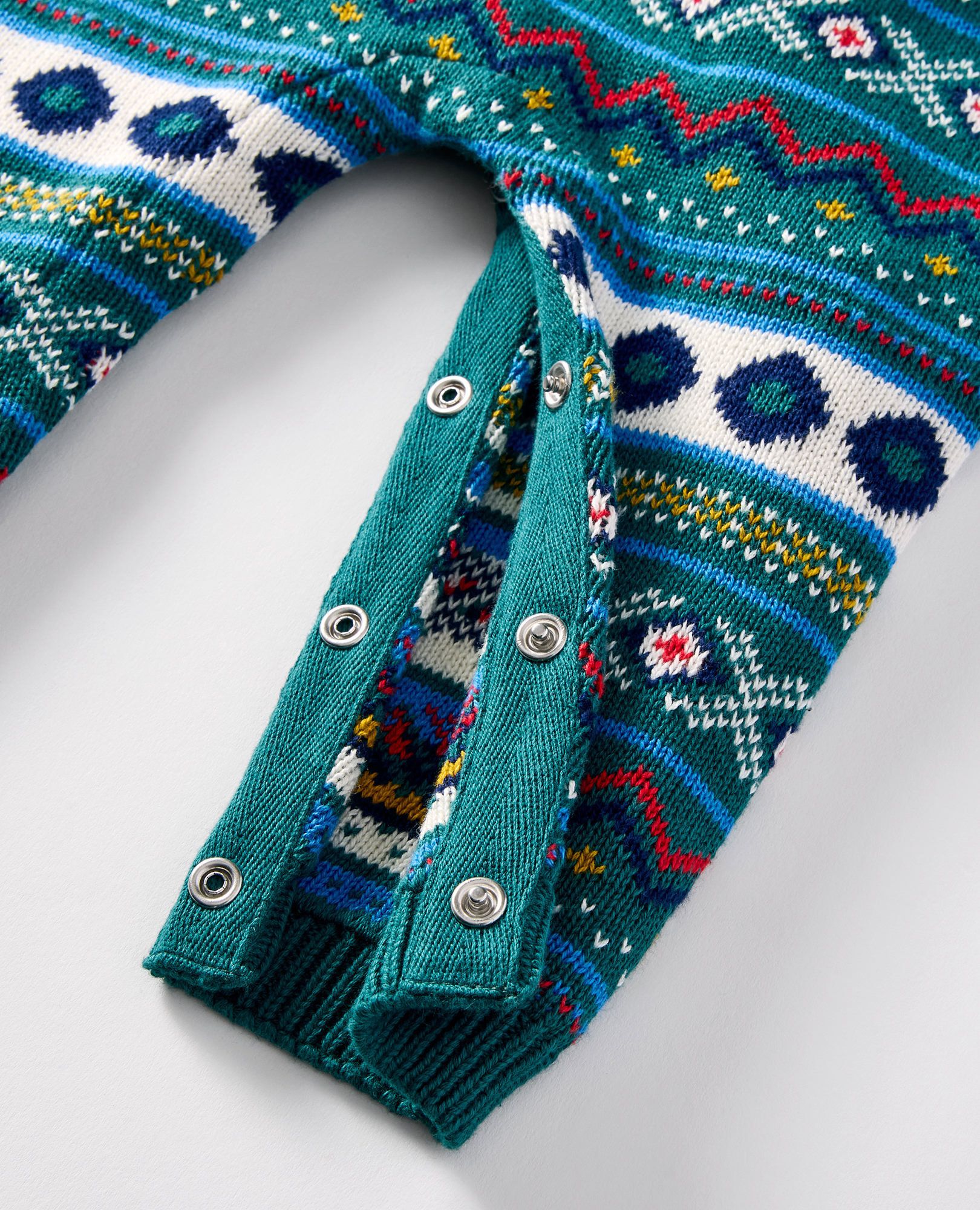 Baby Holiday Sweater Romper in Funky Fair Isle - main